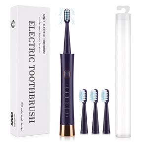 High Vibration 38000VPM Sonic Electric Toothbrush for Adults with Timer, 6 Modes with Pressure Sensor, Waterproof, 4 Brush Heads, Rechargeable Travel Electric Toothbrush with Portable Box