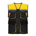 thumbnail image 1 of High Vis Reflective Safety Vest For Wommen Men Zipper Large Pockets Mesh Construction Apparel Neon Vest For Work Fish Hiking Black L, 1 of 4