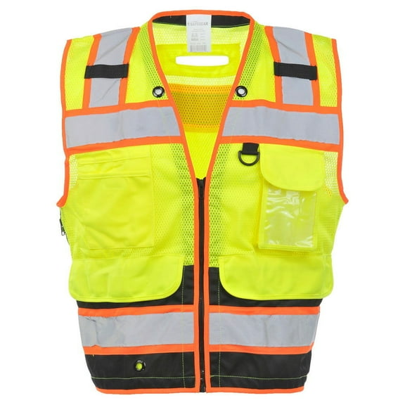 High-Vis Safety Vest, Two-Tone, Black Bottom, ANSI Class 2, Lime, SAFEGEAR