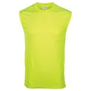 High-Vis Sleeveless T-Shirt, Moisture Wicking, Pocket, Lime, XL, SAFEGEAR