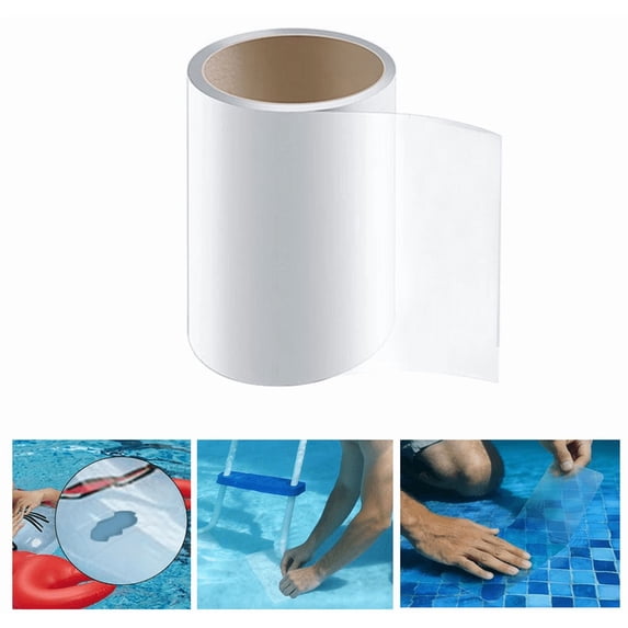 High-Viscosity Clear TPU Pool Patch Repair Kit - Underwater Patching, Self-Adhesive Pool Liner Patch for In-ground & Above Ground Pools, Inflatable Hot Tubs & Floats - (3.28ft x 3.93in)