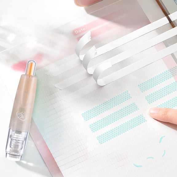High Viscosity Double Sided Tape Pen - Push Button Dots Correction Tape for Paper, Photos & Crafts - Strong Bonding, Easy Repositioning, Clean Application - Orange
