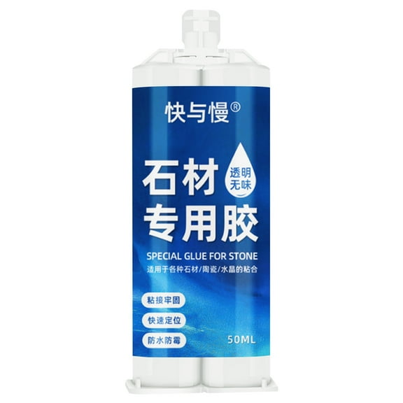 High-Viscosity Watertight Adhesive for Stone, Tile, and Sink Repair - 50ml Clear Fast-Curing Sealant for Gaps and Leaks