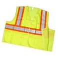 thumbnail image 1 of High Visibility ANSI Class 2 Mesh Tear Away Safety Vest with Pouch Pockets and 4" Orange/Silver/Orange Reflective Tape,, 1 of 1
