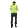 thumbnail image 1 of High Visibility ANSI Class 3 Lime Fleece Hoodie with Reflective Stripes and Zipper, Large, 1 of 1