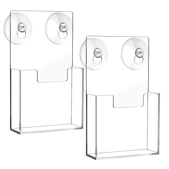 High Visibility Acrylic Wall Display Stand with Suction Cups For Magazines Catalogs And Flyers Easy Installation Design
