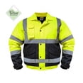 thumbnail image 1 of High Visibility Bomber Jacket Class 3, Yellow/Black Bottom, MEDI, 1 of 15