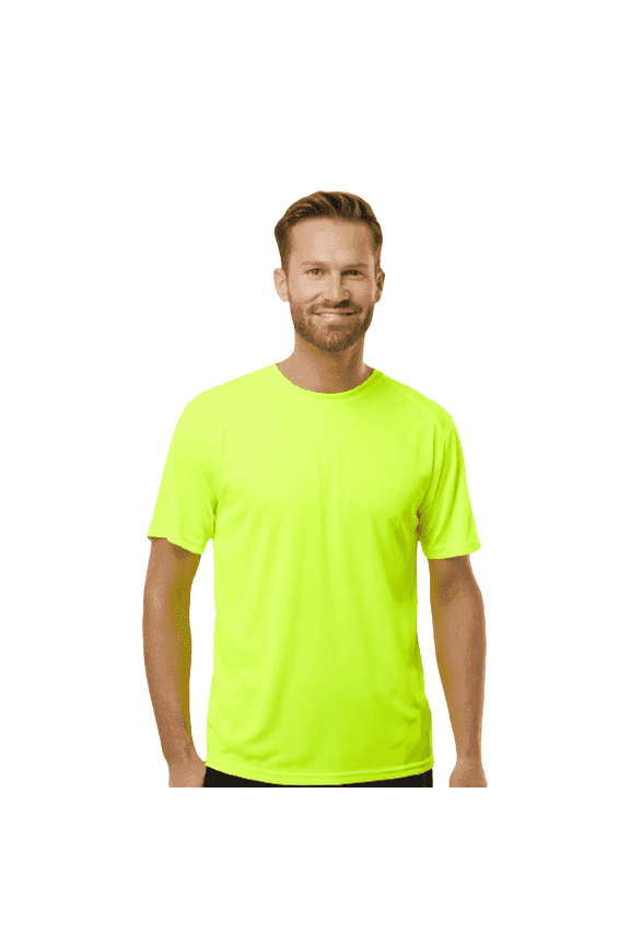 High Visibility Crew Neck Safety T-Shirts | Gildan Hi Vis Short Sleeve Work Tee, 5.3 Oz 50/50 Cotton/polyester, Safety Green, 2XL