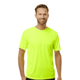 thumbnail image 1 of High Visibility Crew Neck Safety T-Shirts | Gildan Hi Vis Short Sleeve Work Tee, 5.3 Oz 50/50 Cotton/polyester, Safety Green, 5XL, 1 of 6