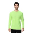 thumbnail image 1 of High Visibility Crewneck Safety Tee with Long Sleeve, M Size Neon Green Safe Shirt, Men's Hi Vis Work Long Sleeve Safety T-Shirt 100% Polyester, 1 of 6