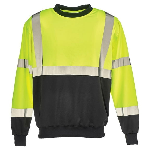 High Visibility Crewneck Sweatshirt, Type R Class 3, Lime, 4XL, SAFEGEAR
