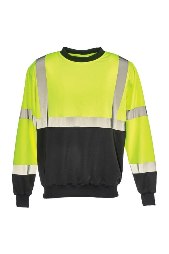 High Visibility Crewneck Sweatshirt, Type R Class 3, Lime, 4XL, SAFEGEAR