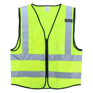 G & F Products Safety Vest Front Zipper with Reflective Strips, Yellow ...