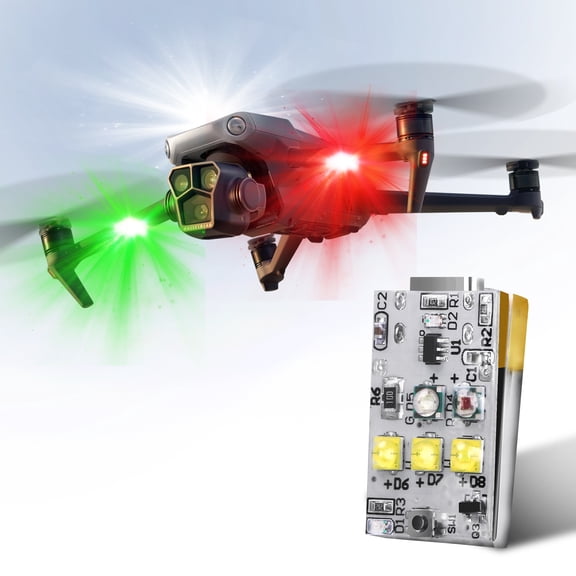 High Visibility Drone Night Signal Strobe Light, Multi-Mode Flash Warning Lamp, Rechargeable Drone Night Flying Accessory with Velcro Mount