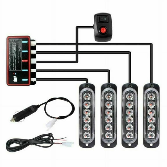 High Visibility Emergency Strobe Lights, Super Bright Amber Led Warning Lights with Multiple Flash Patterns for Universal Fit Repair & Escort Vehicles