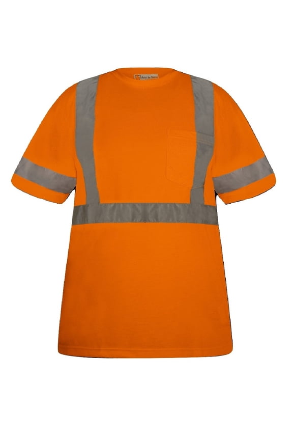 High Visibility Fluorescent Safety T-Shirt - Half Sleeve - 100% Polyester (Medium, Orange)