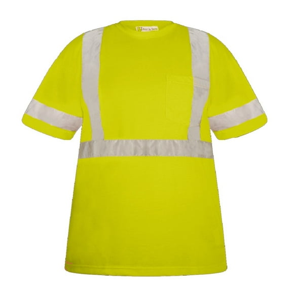 High Visibility Fluorescent Safety T-Shirt - Half Sleeve - 100% Polyester (Small, Yellow)