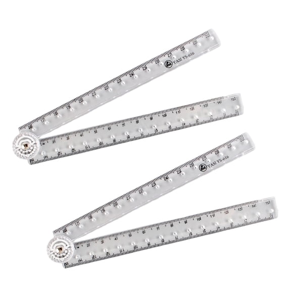 High-Visibility Foldable Measuring Ruler - Shatterproof Polyacrylate Design for Technical Drawing & Academic Use