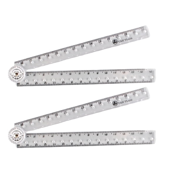 High-Visibility Foldable Measuring Ruler - Shatterproof Polyacrylate Design for Technical Drawing & Academic Use