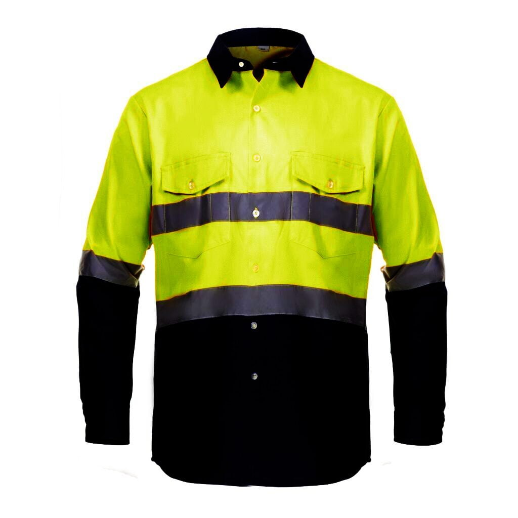 High Visibility Hi Vis Reflective Safety Fluorescent Neon Work Shirts (4XLarge, Bright Yellow