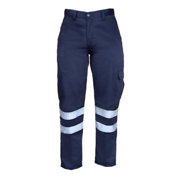 High Visibility Hi Vis Safety Work Pant/Trouser (W34" x L30", Navy Blue)