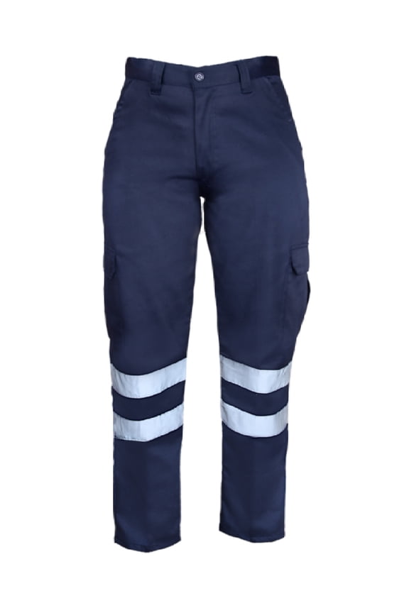 High Visibility Hi Vis Safety Work Pant/Trouser (W36" x L30", Navy Blue)