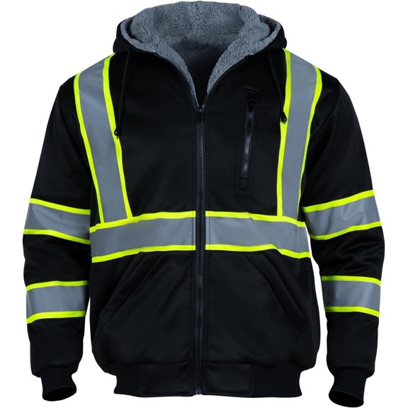 High Visibility Jackets for Men ANSI Class 1 Reflective Work Construction Hi Vis Jacket Safety Jackets for Men