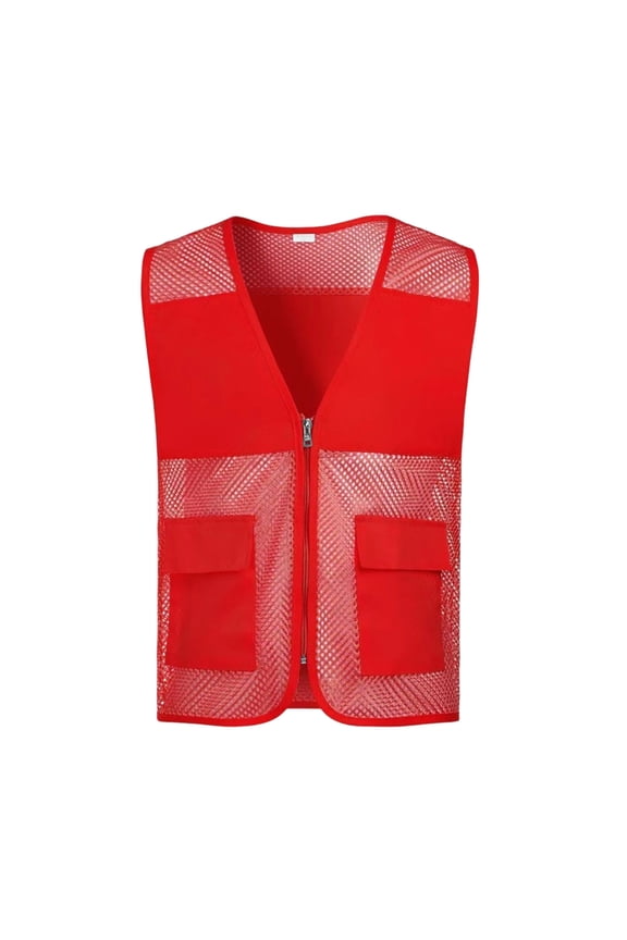 High Visibility Mesh Work Vest for Women Construction Reflective Safety Vest with Zipper and Pockets