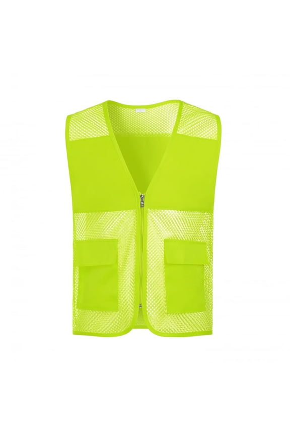 High Visibility Mesh Work Vest for Women Construction Reflective Safety Vest with Zipper and Pockets