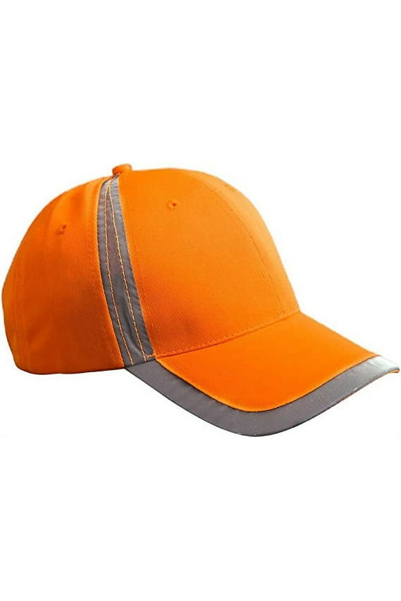 High Visibility Neon Orange 6 Panel Baseball Hat Cap