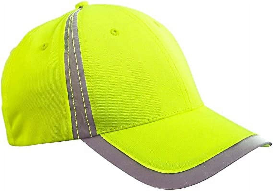 High Visibility Neon Yellow Panel Baseball Hat Cap
