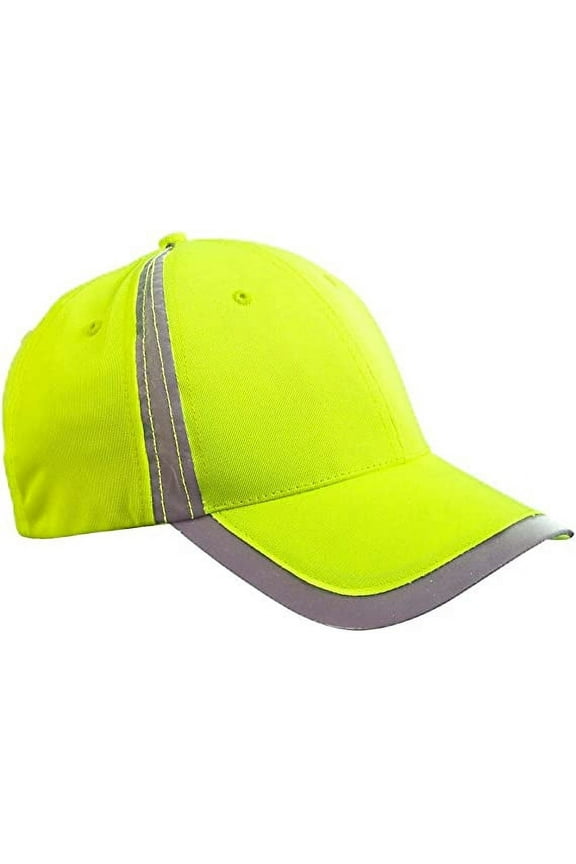 High Visibility Neon Yellow 6 Panel Baseball Hat Cap