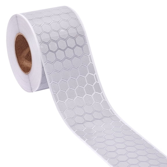 High Visibility PES & TPU Silver Reflective Light Stickers White 2 inch(50mm) for DIY Plastic