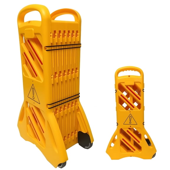 High-Visibility Portable Road Safety Isolation Guardrail, Traffic Barrier Guardrail for Construction Site Traffic Control, Foldable Telescopic Isolation Barrier with Elastic Straps