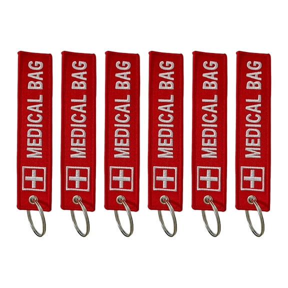 High Visibility Red Component Embroidered Keychain Suitable For Medication Organization