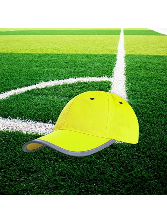 High Visibility Reflective Baseball Cap Safety Fluorescent Cap for Women Men Yellow