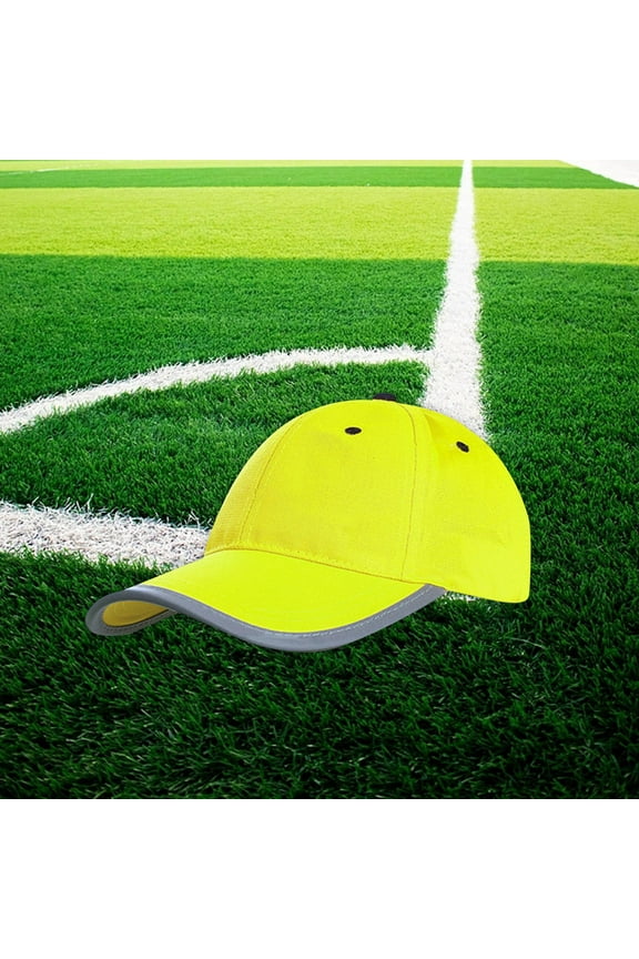 High Visibility Reflective Baseball Cap Safety Fluorescent Cap for Women Men Yellow