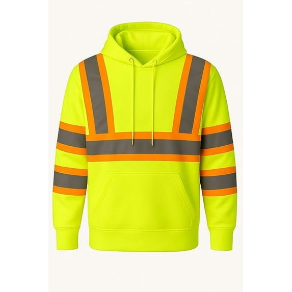 High Visibility Reflective Safety Fleece Sweatshirts Hoodie For Men Women Class 3, ANSI Compliant Workwear
