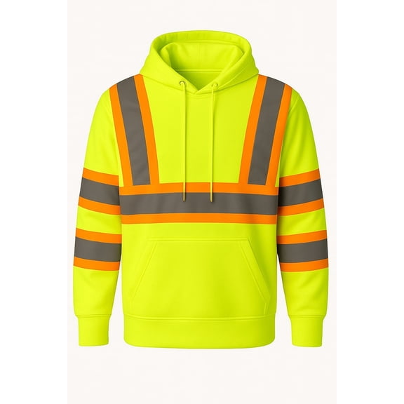 High Visibility Reflective Safety Fleece Sweatshirts Hoodie For Men Women Class 3, ANSI Compliant Workwear