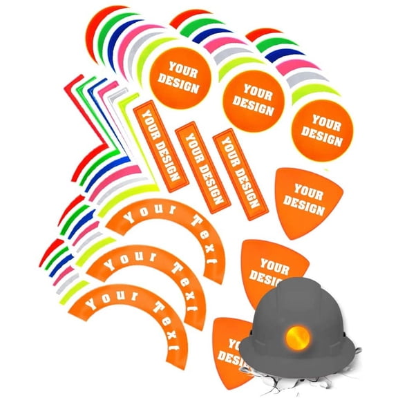 High Visibility Reflective Safety Hard Hat Sticker Customize Logo Hi-Vis Sticker for Helmet