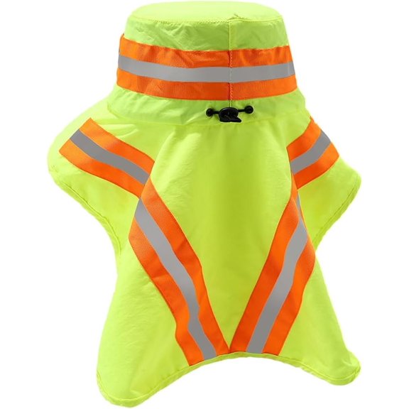 High Visibility Reflective Safety Hats Sun Protection Wide Brim  Flap Women
