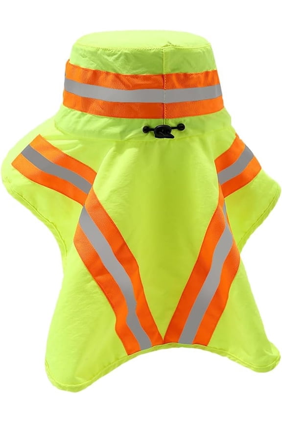 High Visibility Reflective Safety Hats Sun Protection Wide Brim Flap Women