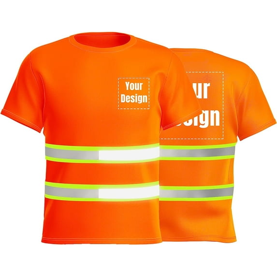 High Visibility Reflective Safety Shirts Custom Your Logo Hi Vis t Shirts Neon Quick Dry Outdoor Work Shirts