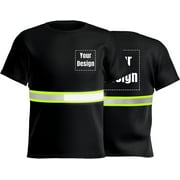 High Visibility Reflective Safety Shirts Custom Your Logo Hi Vis t Shirts Neon Quick Dry Outdoor Work Shirts