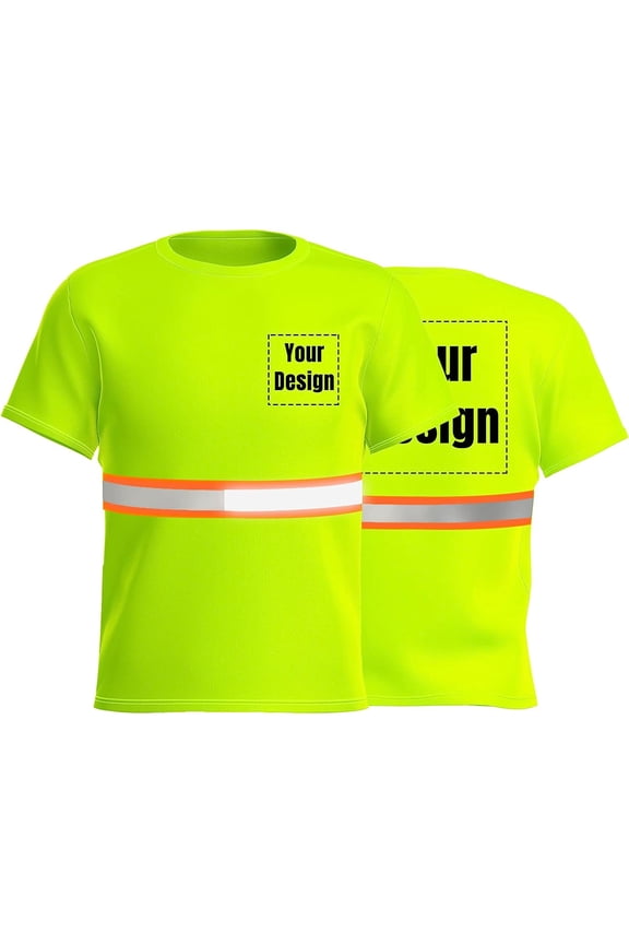 High Visibility Reflective Safety Shirts Custom Your Logo Hi Vis t Shirts Neon Quick Dry Outdoor Work Shirts