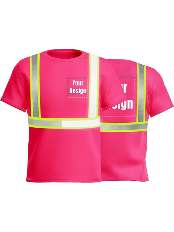 High Visibility Reflective Safety Shirts Custom Your Logo Hi Vis t Shirts Neon Quick Dry Outdoor Work Shirts