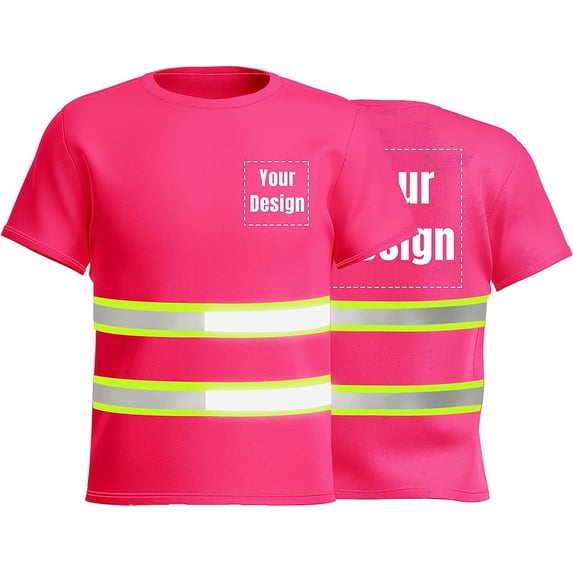 High Visibility Reflective Safety Shirts Custom Your Logo Hi Vis t Shirts Neon Quick Dry Outdoor Work Shirts