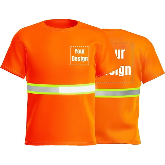 High Visibility Reflective Safety Shirts Custom Your Logo Hi Vis t Shirts Neon Quick Dry Outdoor Work Shirts