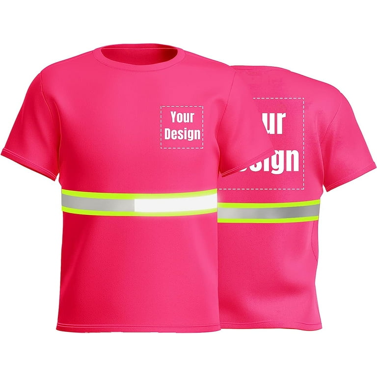 High Visibility Reflective Safety Shirts Custom Your Logo Hi Vis t Shirts Neon Quick Dry Outdoor Work Shirts Walmart