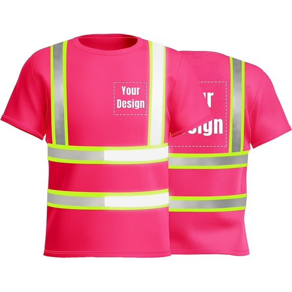 High Visibility Reflective Safety Shirts Custom Your Logo Hi Vis t Shirts Neon Quick Dry Outdoor Work Shirts